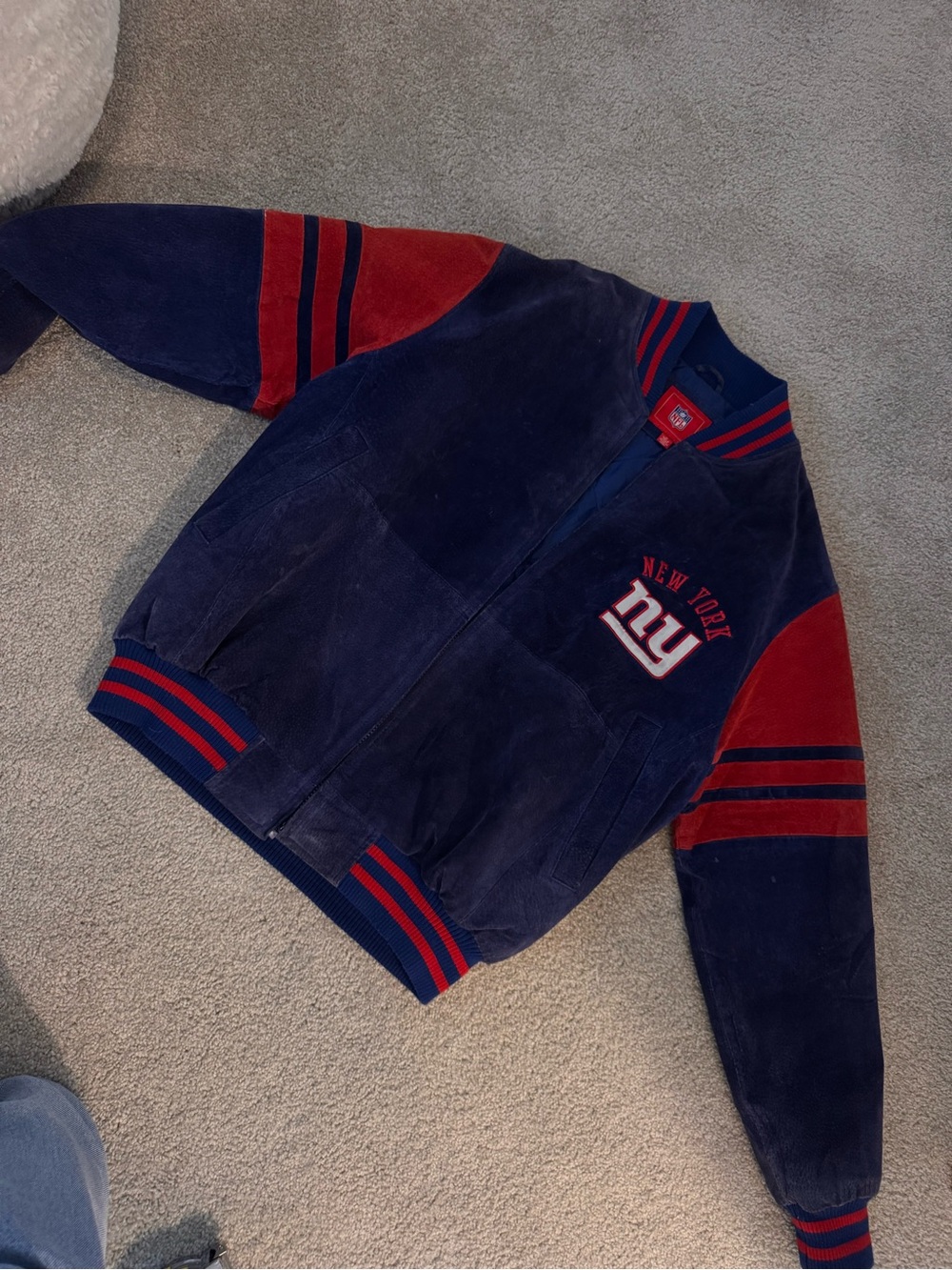 Vintage Men’s NFL suede leather new york giants jacket